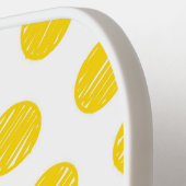 Pickleball Initialen Yellow Polka Dot Sports Paddle (Links Detail)