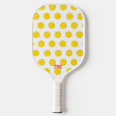 Pickleball Initialen Yellow Polka Dot Sports Paddle (Achterkant)