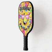 Pickleball is mijn gelukkige plek, kleurrijke graf pickleball paddle (Links)