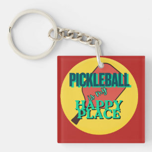 Pickleball is mijn geluksplek humor sleutelhanger