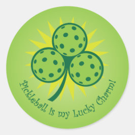 Pickleball is my lucky charm ronde sticker