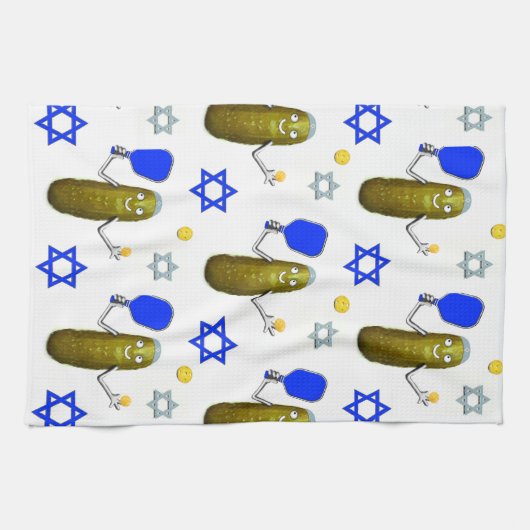 Pickleball Jewish Hanukkah Theedoek (Horizontaal)