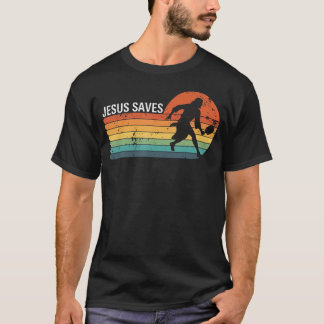 Pickleball Jezus Redt Vintage Retro Christelijk T-shirt