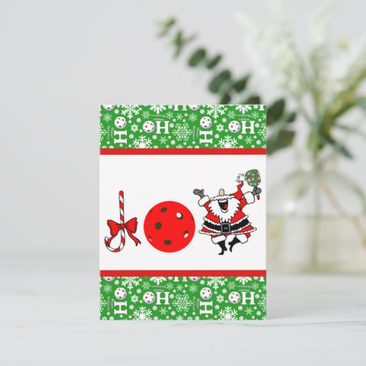 Pickleball Joy Kerstfeest Rode en Groene Kerstman Kaart (Staand voorkant)