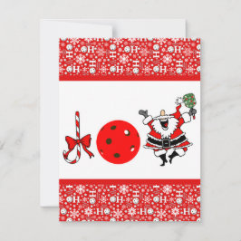 Pickleball Joy Kerstfeest Rood en Wit Kerstman Kaart