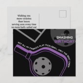 Pickleball Joyeux Anniversaire Noir Carte personna (Devant / Derrière)