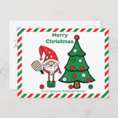 Pickleball Joyeux Noël Carte postale (Devant / Derrière)