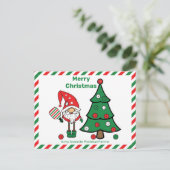 Pickleball Joyeux Noël Carte postale (Debout devant)