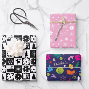  Pickleball 🎄 Joyeux Noël Enveloppement Papier