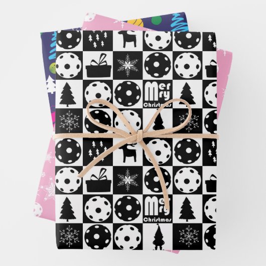  Pickleball 🎄 Joyeux Noël Enveloppement Papier Sh (En situation)