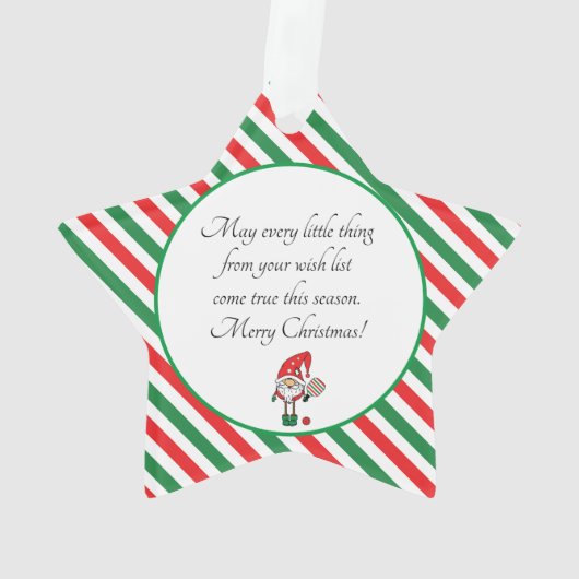 🧑 🎄 🎄 Pickleball Joyeux Noël étoile Ornement (dos)