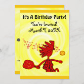 Pickleball Joyful Party Invitation (Devant / Derrière)