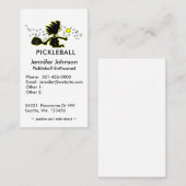 Pickleball Joyful Silhouette Carte de visite (Devant / Derrière)