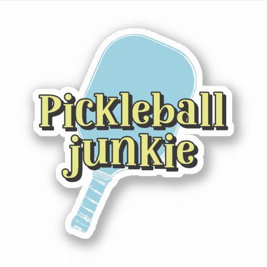 Pickleball Junkie Pickleball Paddle Sticker (Voorkant)