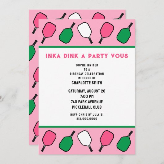 Pickleball Kaart (Voorkant / Achterkant)