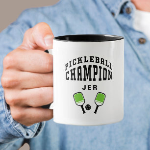 Pickleball Kampioen Aangepaste Naam Initiaal Koel Mok