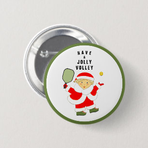 Pickleball Kerst Geschenk Ronde Button 5,7 Cm