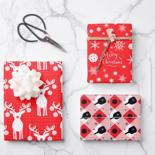 😍 Pickleball 🎄 kerst Inpakpapier Vel (Voorkant)
