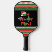 Pickleball Kerst Oh Wat leuk Rood Groen Wit Paddle (Achterkant)
