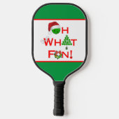 Pickleball Kerst Oh Wat leuk Rood Groen Wit Pickleball Paddle (Achterkant)