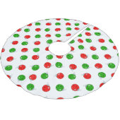 Pickleball Kerst Ornamenten Rood Groen op Wit Kerstboom Rok (Gekanteld)