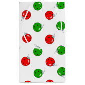 Pickleball Kerst Ornamenten Rood Groen op Wit Klein Cadeauzakje (Achterkant)