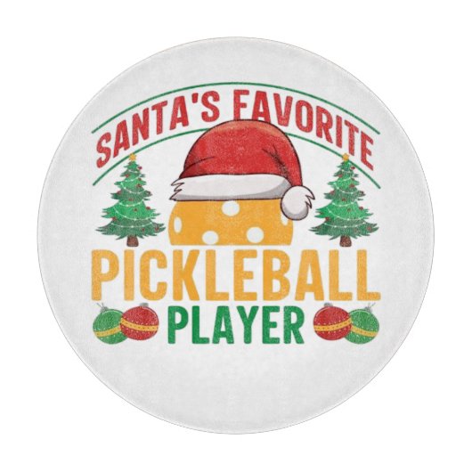 Pickleball kerst snijplank (Voorkant)