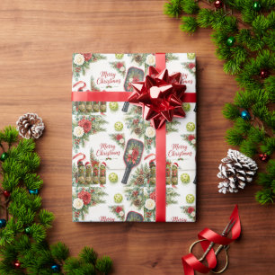 Pickleball Kerst thema Cadeaupapier