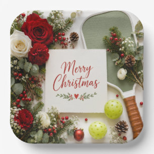 Pickleball Kerst thema Papieren Bordje