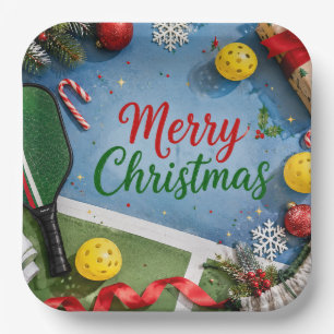 Pickleball Kerst thema Papieren Bordje