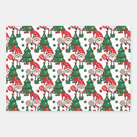 Pickleball Kerst Wrapping Papier Bladen Inpakpapier Vel (Voorkant 3)