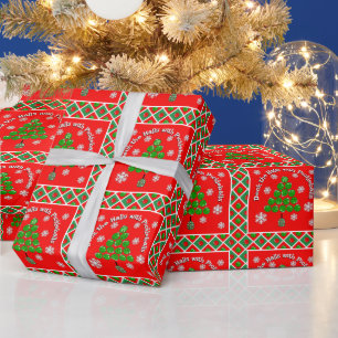 Pickleball Kerstboom Versier de hal met rode en gr Cadeaupapier