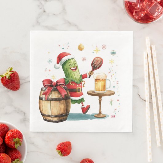 Pickleball kerstfeest met bier servet (Insitu)