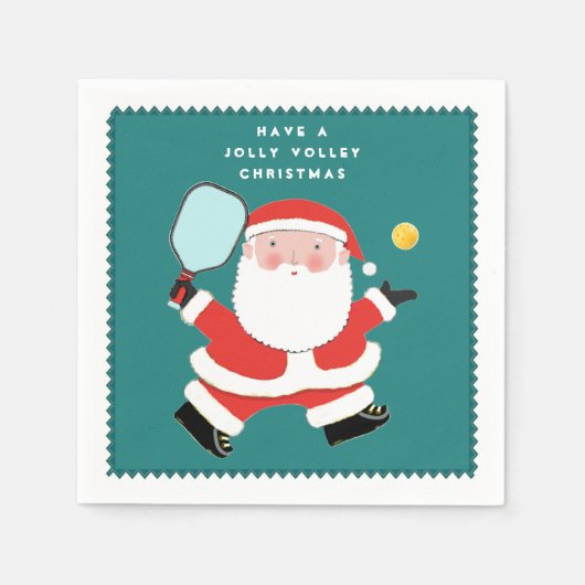 Pickleball Kerstfeest Servet (Voorkant)