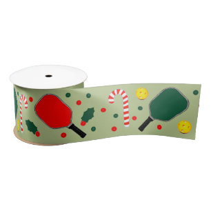 Pickleball Kerstfeestdag cadeaus satin Ribbon Lint
