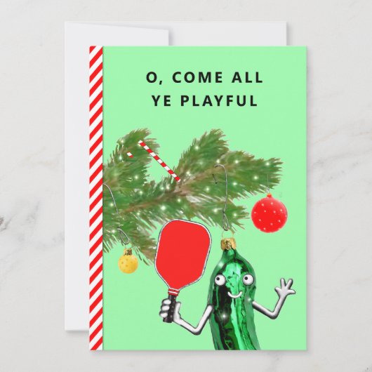 Pickleball-kerstfeestkaarten (Voorkant)