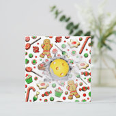 Pickleball-kerstkaarten (Staand voorkant)