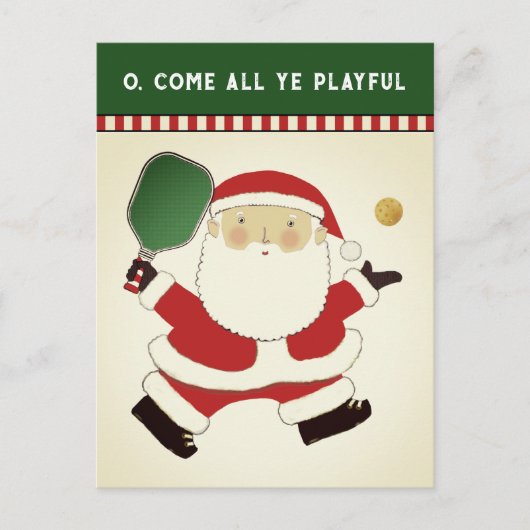 Pickleball Kerstmis Briefkaart (Voorkant)