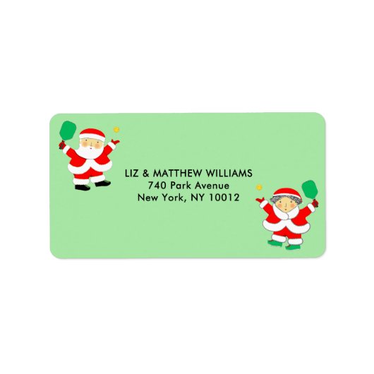 Pickleball Kerstmis Etiket (Voorkant)