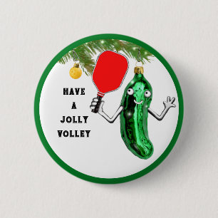 Pickleball Kerstmis Ronde Button 5,7 Cm