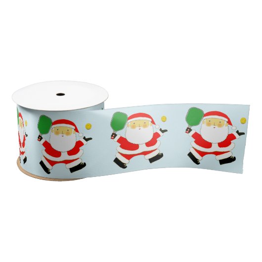 Pickleball Kerstmis Satin Ribbon Lint (Spoel)