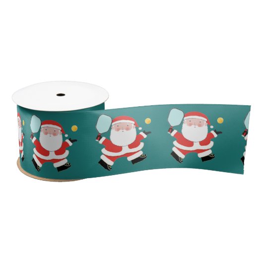 Pickleball Kerstmis Satin Ribbon Lint (Spoel)