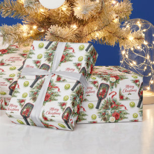Pickleball Kerstthema Cadeaupapier