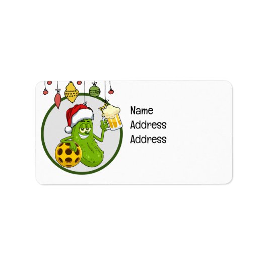 Pickleball kerstthema etiket (Voorkant)