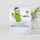 Pickleball kerstthema feestdagenkaart (Staand voorkant)