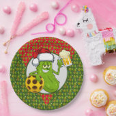 Pickleball kerstthema papieren bordje (Feest)