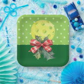 Pickleball kerstthema papieren bordje (Feest)