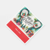 Pickleball kerstthema servet (Hoek)