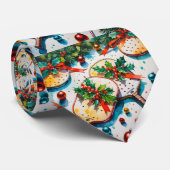 Pickleball kerstthema stropdas (Opgerold)