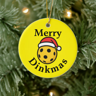 Pickleball kerstversiering keramisch ornament